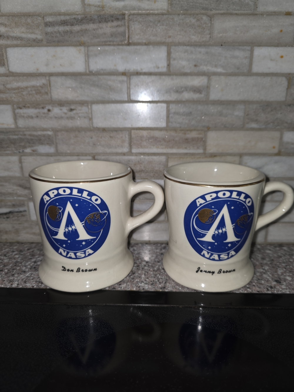 NASA Grand Canary Island Commemorative Ceramic Mug - Cream with Gold Trim
